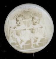 FITZSIMMONS, ROBERT-JAMES J. CORBETT SOUVENIR PIN