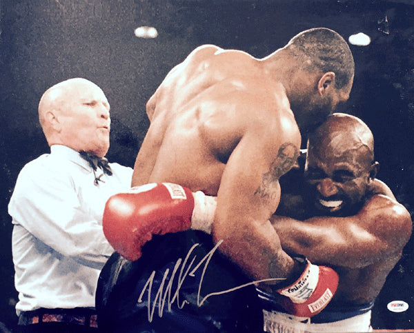 TYSON, MIKE SIGNED PHOTO (HOLYFIELD EAR BITE FIGHT)