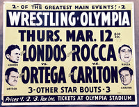 LONDOS, JIM-MIGHTY ORTEGA & ANTONINO ROCCA-LORD CARLTON ON SITE POSTER (1953)