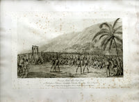 BOXING MATCH BEFORE CAPTAIN COOK ORIGINAL PRINT (HAWAII-1770)