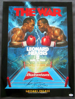 LEONARD, SUGAR RAY-THOMAS HEARNS II SIGNED ON SITE POSTER (1989-PSA/DNA AUTHENTICATED)