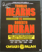 HEARNS, THOMAS-ROBERTO DURAN SIGNED ON SITE POSTER (1984-SIGNED BY HEARNS-AUTHENTICATED BY PSA/DNA)