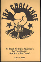 GATTI, ARTURO-CURTIS MATHIS OFFICIAL PROGRAM (1993-GATTI'S 9TH PRO FIGHT)