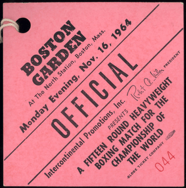 ALI, MUHAMMAD-SONNY LISTON II OFFICIAL'S PASS(POSTPONED-1964)