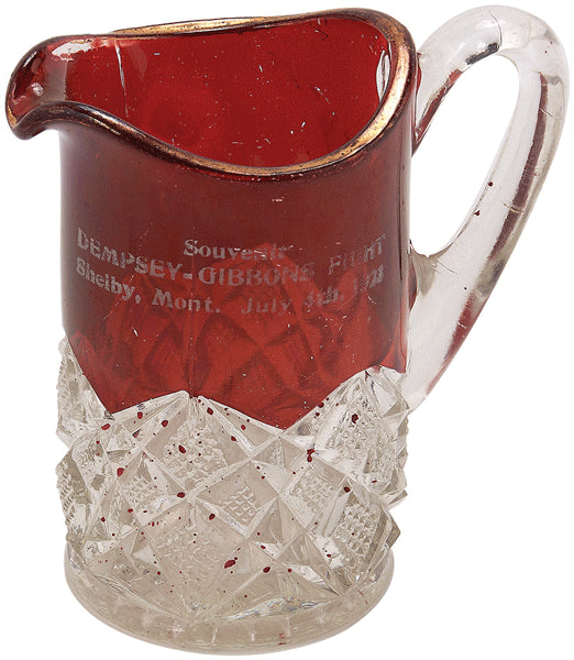 DEMPSEY, JACK-TOMMY GIBBONS RUBY GLASS PITCHER (1923)