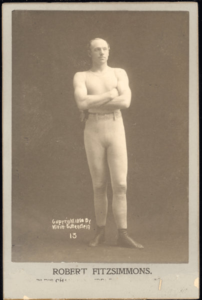 FITZSIMMONS, ROBERT CABINET CARD (1899-AS WORLD HEAVYWEIGHT CHAMPION)