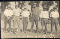 DEMPSEY, JACK & TRAINING CAMP REAL PHOTO POSTCARD (1919-PREPARING FOR WILLARD)