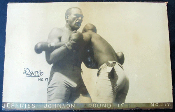 JOHNSON, JACK-JIM JEFFRIES LARGE FORMAT PHOTOGRAPH (1910-15TH ROUND)