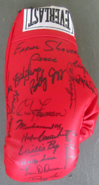 BOXING HALL OF FAME SIGNED BOXING GLOVE (17 SIGNATURES)