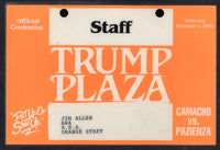 CAMACHO, HECTOR "MACHO"-VINNY PAZIENZA STAFF CREDENTIAL (1990)