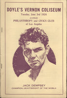 DEMPSEY, JACK EXHIBITION PROGRAM (1924-AS CHAMPION)