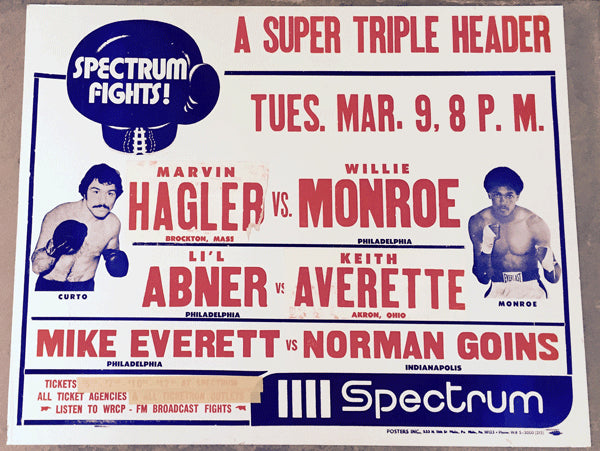 HAGLER, MARVIN-WILLIE "THE WORM" MONROE ON SITE POSTER (1976)