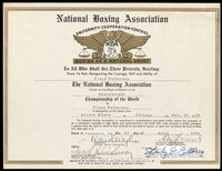 PATTERSON, FLOYD NATIONAL BOXING ASSOCIATION CHAMPIONSHIP CERTIFICATE (1956)