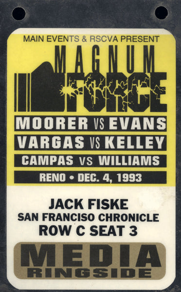 MOORER,MICHAEL-MIKE EVANS & KEVIN KELLEY-GREGORIO VARGAS PRESS CREDENTIAL (1993)