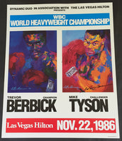 TYSON, MIKE-TREVOR BERBICK SIGNED ON SITE POSTER (1986-SIGNED BY TYSON & NEIMAN)