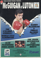 MCGUIGAN, BARRY-FRANCISCO TOMAS DACRUZ OFFICIAL PROGRAM (1988)