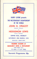 STRACEY, JOHN-HEDGEMON LEWIS SOUVENIR PROGRAM (1976)