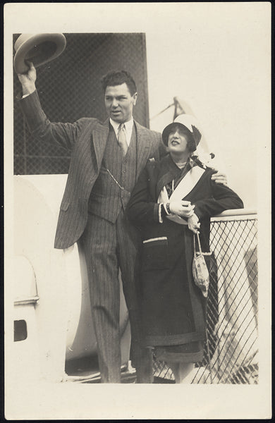DEMPSEY, JACK & WIFE ESTELLE TAYLOR REAL PHOTO POSTCARD (MID 1920'S)