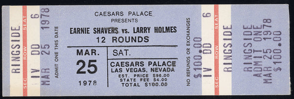 HOLMES, LARRY-EARNIE SHAVERS STUBLESS TICKET (1978)