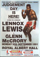 LEWIS, LENNOX-GLENN MCCRORY OFFICIAL PROGRAM (1991)