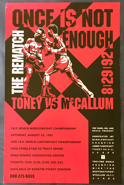 TONEY, JAMES-MIKE MCCALLUM II ON SITE POSTER (1992)