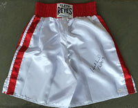 HOLYFIELD, EVANDER SIGNED BOXING TRUNKS (JSA AUTHENTICATED)
