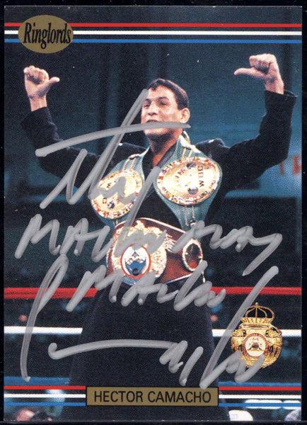 CAMACHO, HECTOR "MACHO SIGNED RINGLORDS CARD(1991)
