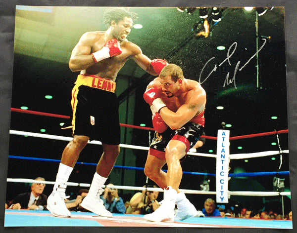 MORRISON, TOMMY SIGNED LARGE FORMAT PHOTO (LEWIS FIGHT)