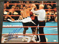 TYSON, MIKE SIGNED LARGE FORMAT PHOTO (FROM HOLYFIELD II-EAR BITE-JSA)
