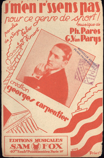 CARPENTIER, GEORGES ORIGINAL SHEET MUSIC (1927)