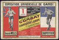 CARPENTIER, GEORGES-BOMBARDIER BILLY WELLS SOUVENIR POSTCARD (1913)