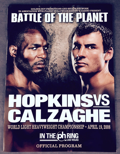 HOPKINS, BERNARD-JOE CALZAGHE OFFICIAL PROGRAM (2008)