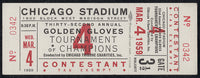 CLAY, CASSIUS GOLDEN GLOVE FULL TICKET (MARCH 4, 1959)