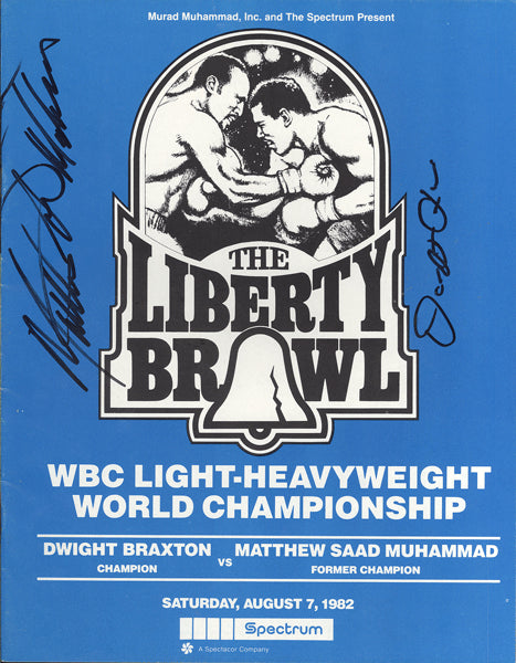 MUHAMMAD, MATTHEW SAAD-DWIGHT BRAXTON (QAWI)SIGNED OFFICIAL PROGRAM (1982-SIGNED BY BOTH)