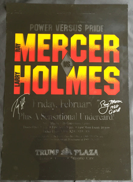 HOLMES, LARRY-RAY MERCER SIGNED ON SITE POSTER (1992-SIGNED BY BOTH)