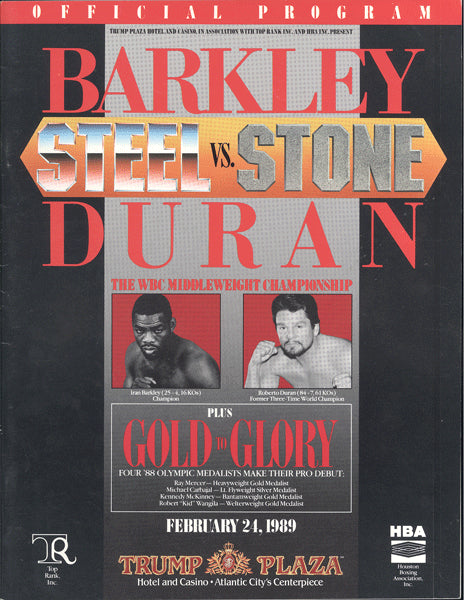 DURAN, ROBERTO-IRAN BARKLEY OFFICIAL PROGRAM (1989)