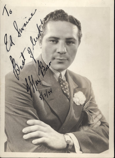 BAER, MAX SIGNED PHOTO AS CHAMPION (1934-JSA AUTHENTICATED)