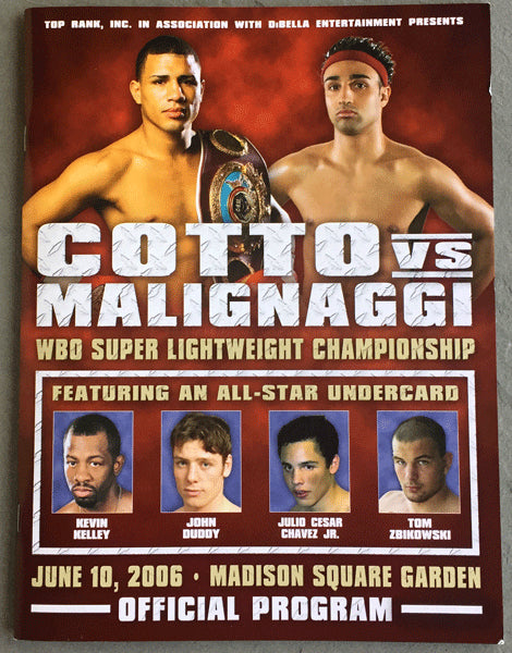 COTTO, MIGUEL-PAULIE MALIGNAGGI OFFICIAL PROGRAM (2006)