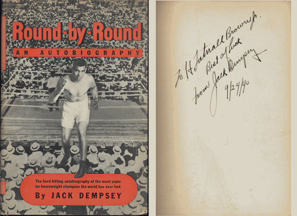 DEMPSEY, JACK SIGNED BOOK ROUND BY ROUND (SIGNED IN 1940-JSA)