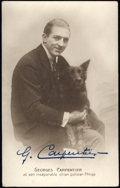 CARPENTIER, GEORGES REAL PHOTO POSTCARD (CIRCA 1921)