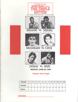 DURAN, ROBERTO-ROBBIE SIMS & HEARNS-MEDAL & MCGUIGAN-CRUZ PRESS KIT (1986)