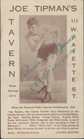 TIPMAN, JOE SIGNED TAVERN POSTCARD