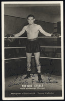 STEELE, FREDDIE SIGNED REAL PHOTO POSTCARD