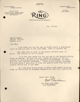 FLEISCHER, NAT SIGNED LETTER (1940)