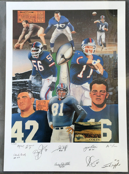 GIANTS, NEW YORK SIGNED LIMITED EDITION PRINT (JSA AUTHENTICATED)