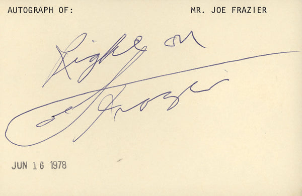 FRAZIER, JOE INK SIGNATURE (1978)