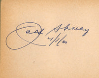 SHARKEY, JACK INK SIGNATURE (SIGNED IN 1960)