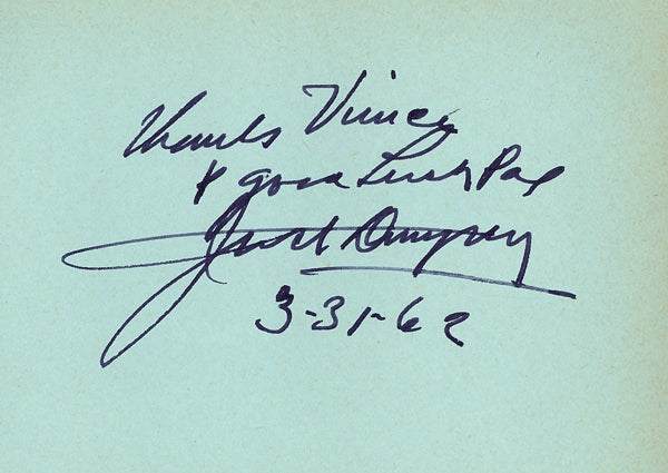 DEMPSEY, JACK INK SIGNATURE (SIGNED IN 1962) – JO Sports Inc.