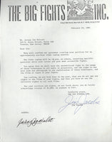 WALCOTT, JERSEY JOE SIGNED LETTER AGREEMENT (1981)