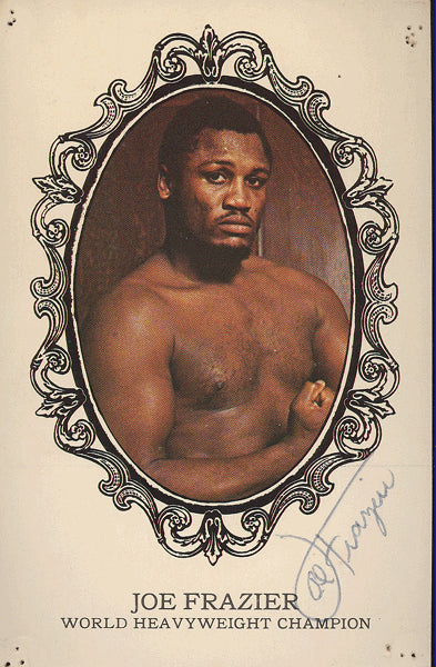 FRAZIER, JOE VINTAGE SIGNED PROMOTIONAL POSTCARD (AS WORLD HEAVYWEIGHT CHAMPION)